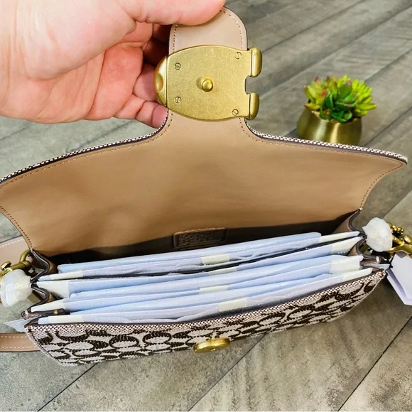 Coach Tabby 26 Medium Crystal Signature Jacquard Shoulder Bag Crossbody - Picture 14 of 16